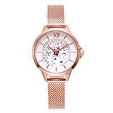 Cat Pattern Mesh Strap Women's Watch