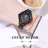 Cat Pattern Mesh Strap Women's Watch