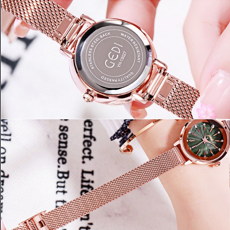 Round Dial With Scale Women's Watch