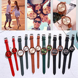 Simple Dial Leather Strap Women's Watch