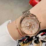 Rotatable Flower Pattern Dial Women's Watch