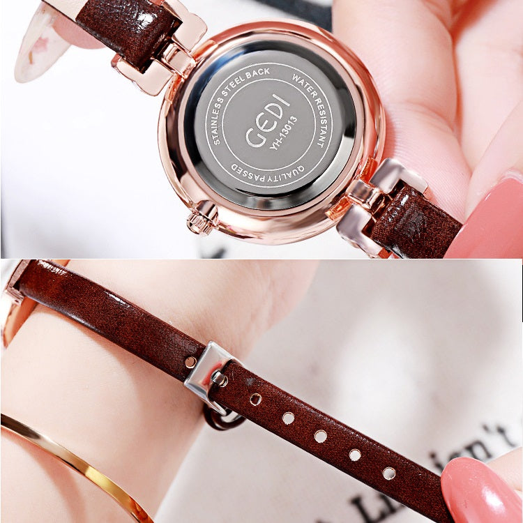 Stylish Ultra-thin Leather Strap Women's Watch
