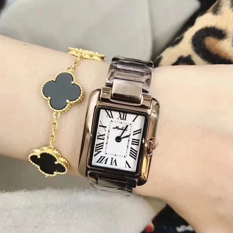Vintage Square With Roman Scale Women's Watch