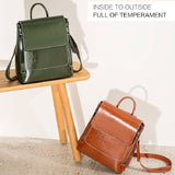 Fashion Retro Oil Wax Leather Backpack
