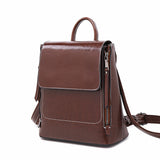 Fashion Retro Oil Wax Leather Backpack