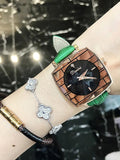 Starry Square Leather Strap Women's Watch