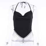Fashion tassel camisole sexy topless women's clothing