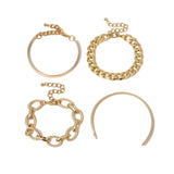Retro cold wind flat snake bone chain twist chain cross chain combination bracelet jewelry