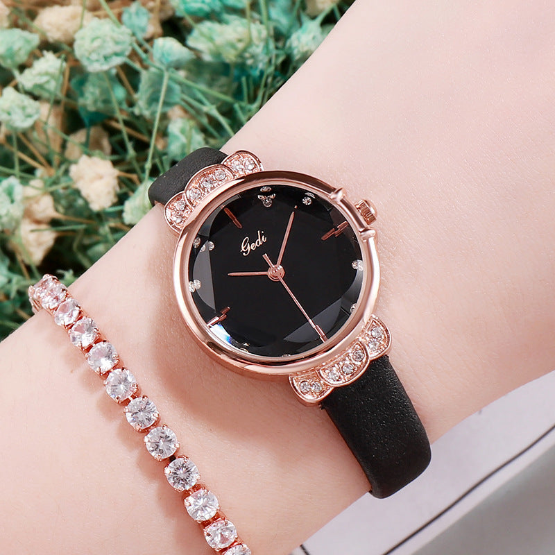 Fashion simple leather strap women's watches