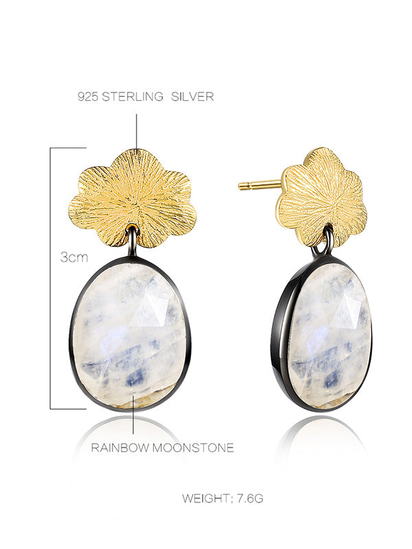 S925 Sterling Silver Flower Pattern Earrings