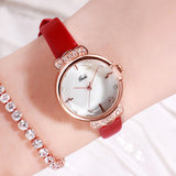 Fashion simple leather strap women's watches