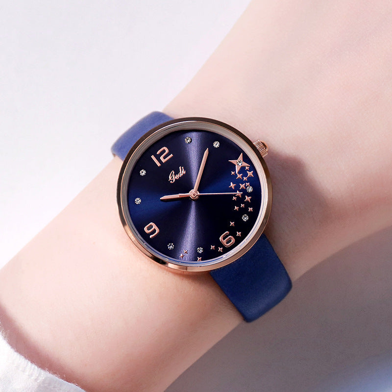 Fashion big dial leather women's watches