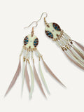 Tassel feather earing for vacation