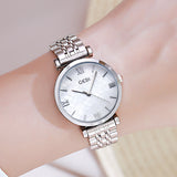 Simple quartz shell chassis stainless steel strap waterproof women's Watch
