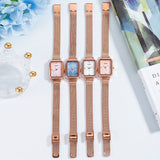 Fashionable quartz retro square mesh belt waterproof women's Watch