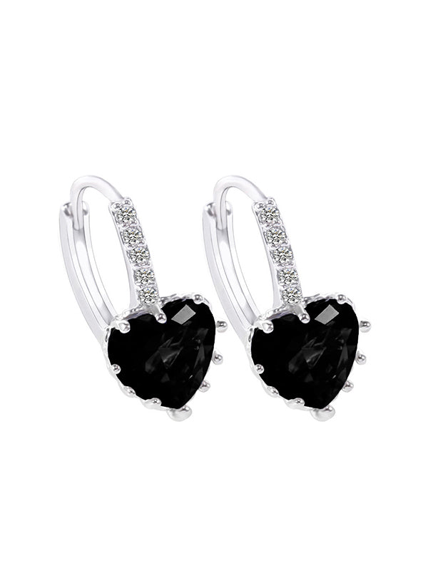 Heart-shaped Zircon Earrings