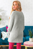 Gray Winter Break Knit Tunic Sweater