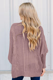 Pink Dolman Sleeve Open Front Knit Cardigan