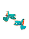 Enamel Colorful Inlaid Drill Bird Earrings