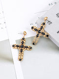 Black&Gold Cross Earrings