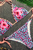 Pink Flower Pattern Bikini