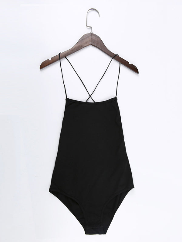 Open Back One-piece Sling With Tie