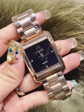 Star Design Inlaid Diamond Stainless Steel Women's Watch