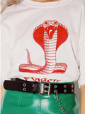Cobra Pattern Round Neck T-shirt