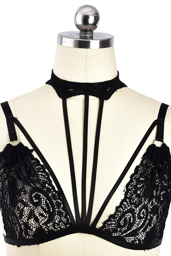 Perspective Deep-V Lace Body Harness