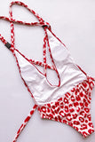 Leopard Pattern Deep-V Swimsuit