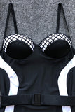 Black&white Slim One-piece Swimsuit