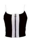 Zipper Sleeveless Fashion SlimT-shirt