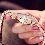 Women's Watch Glamour purple diamond large dial with diamond stainless steel strap elegant Watch