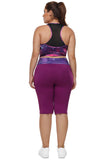 Rosy Purple Galaxy Print Plus Size Yoga Bra