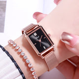 Fashion square simple waterproof women's watches 