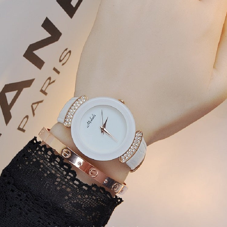 Simple Round Dial Durable Women's Watch