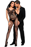 Black Butterfly Accent Fishnet Bodystocking