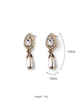 Elegant Artificial Diamond Pearl Earrings