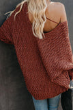 Red Warm My Soul Knit Off Shoulder Sweater