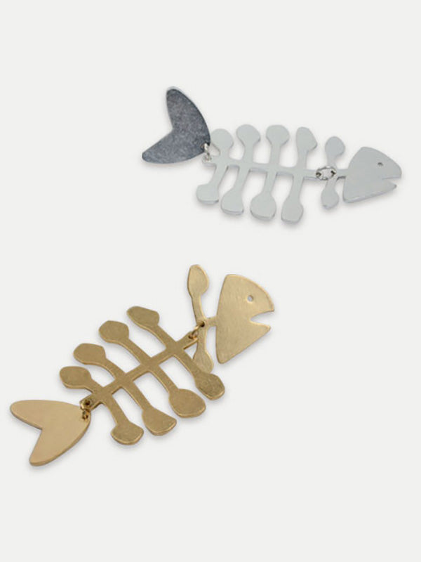 Fish metal earring