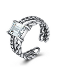 Retro Twist Chain Design Open Ring