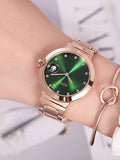 Rose Gold Diamond Green Women's Watch