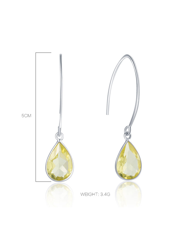 Natural Pure Drop Pattern Silver Earrings