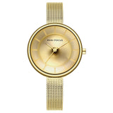 Stylish simple dial steel Milan strap women's watch