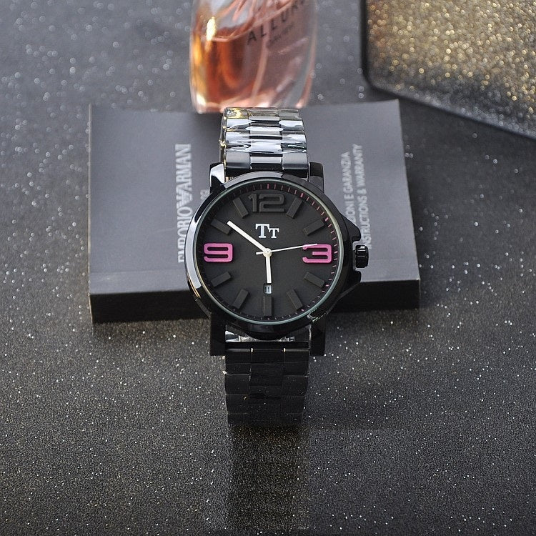 Black Stainless Steel Strap With Calendar Women's Watch