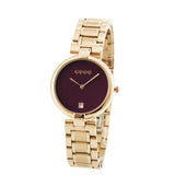Women's Watch Gold black large dial Stainless Steel Strap elegant watch