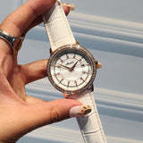 Beautiful Shell Leather Strap Elegant Watch