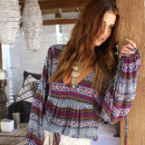 Bohemian Printed Long Sleeve Top