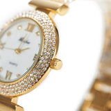 Pearl Strap Round Dial Women's Watch