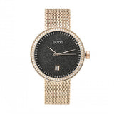 Women's Watch purple starry dial with calendar stainless steel strap elegant watch